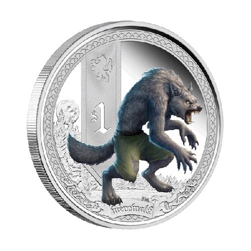 2013 $1 Mythical Creatures Series - Werewolf 1oz Silver Proof Coin + Post Card