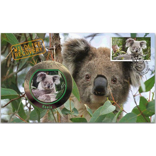 2020 Wildlife Recovery Koala Limited Edition Medallion & Stamp Cover PNC