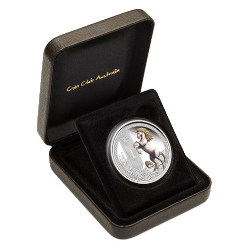 2013 $1 Mythical Creatures Series - Unicorn 1oz Silver Proof Coin + Postcard