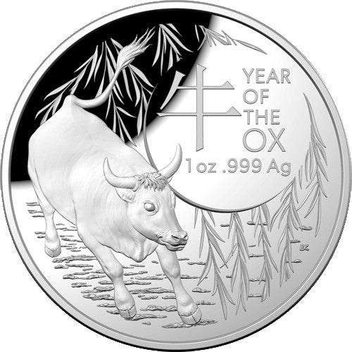 2021 $5 Year of the Ox 1oz Silver Proof Domed Coin