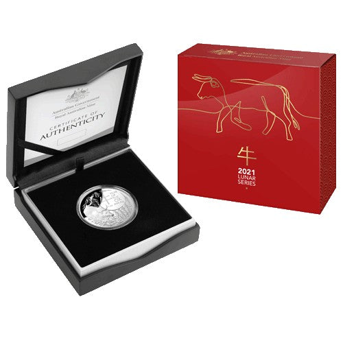 2021 $5 Year of the Ox 1oz Silver Proof Domed Coin