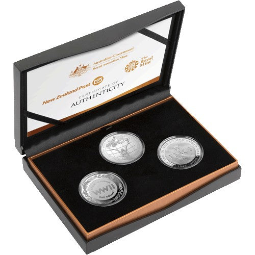 2020 Three-Coin Silver Proof Set 75th Anniversary End of WWII