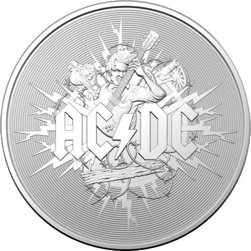 2021 $1 AC/DC Silver Frosted Uncirculated Coin