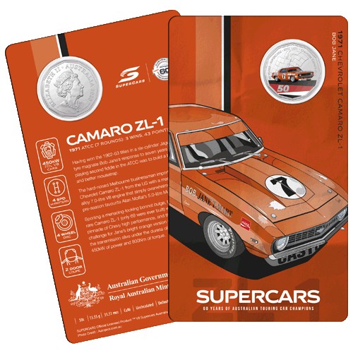 2020 50c 60 Years of the Australian Touring Car Champions 1960/2020 9 Coin Collection in Tin