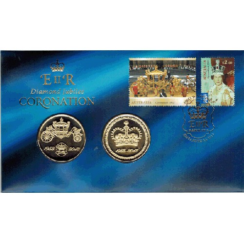 2013 Coronation Diamond Jubilee 2 Medallion Cover PNC