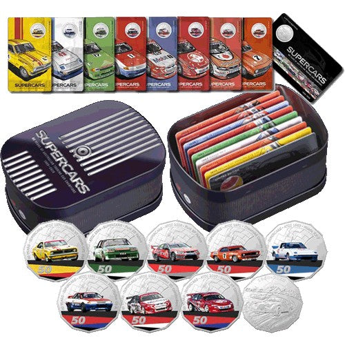 2020 50c 60 Years of the Australian Touring Car Champions 1960/2020 9 Coin Collection in Tin