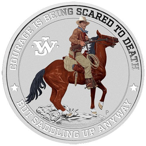 2021 $1 John Wayne 1oz Silver Coloured Coin in Card