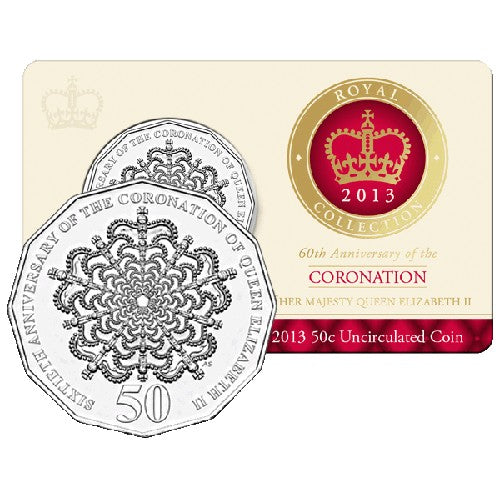 2013 50c Queens 60th Anniversary Coronation Unc Coin