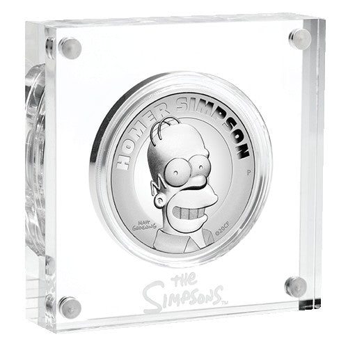 2021 $2 Homer Simpson 2oz Silver Proof High Relief Coin