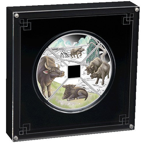 2021 Year of the Ox Quadrant 1oz Silver Proof Four Coin Set