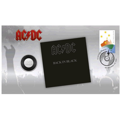 2020 20c AC/DC Back in Black & Stamp Cover PNC