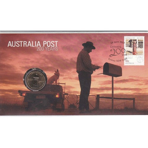 2009 $1 Australia Post 200 Years - Letterbox Coin & Stamp Cover PNC RAM