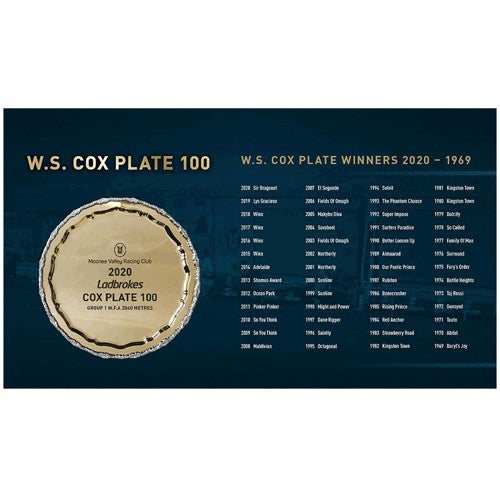 2020 Winx W.S. Cox Plate 100 Limited Edition Medallion & Stamp Cover PNC