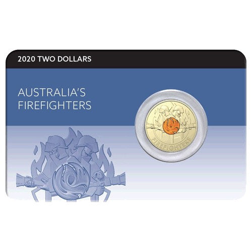 2020 $2 Australia's Firefighters  Al/Br Coloured Coin in RAM Card