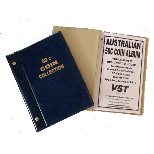 Australian Circulating 50c Coin Album Blue