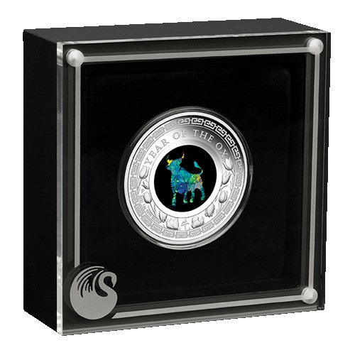 2021 $1 Australian Opal Lunar Series Year of the Ox 1oz Silver Proof Coin