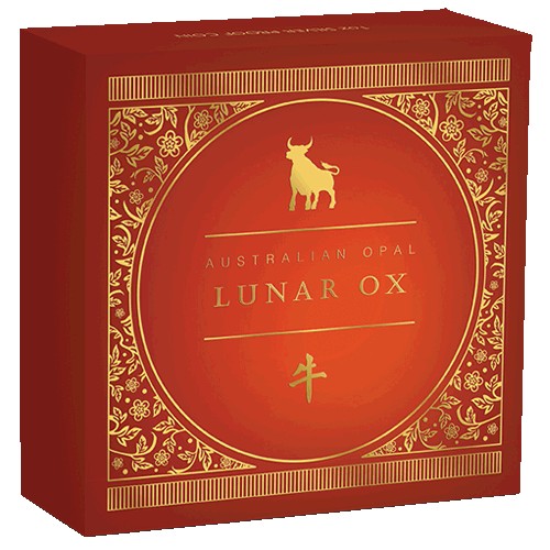 2021 $1 Australian Opal Lunar Series Year of the Ox 1oz Silver Proof Coin