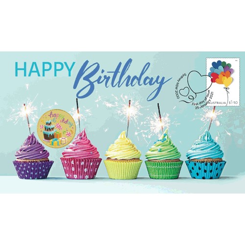 2021 $1 Happy Birthday Coin & Stamp Cover PNC