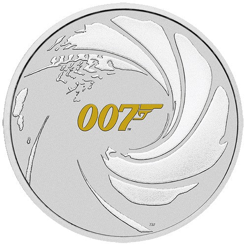2021 $1 James Bond 007 1oz Silver Coin with Colour in Card