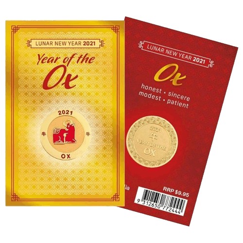 2021 Year of the Ox Medallion in Card