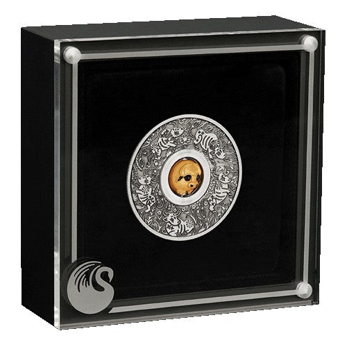 2021 $1 Year of the Ox Rotating Charm 1oz Silver Antiqued Coin