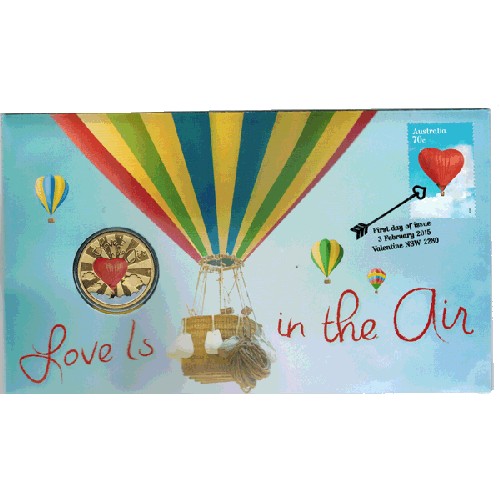 2015 $1 Love is in the Air Coin & Stamp Cover PNC