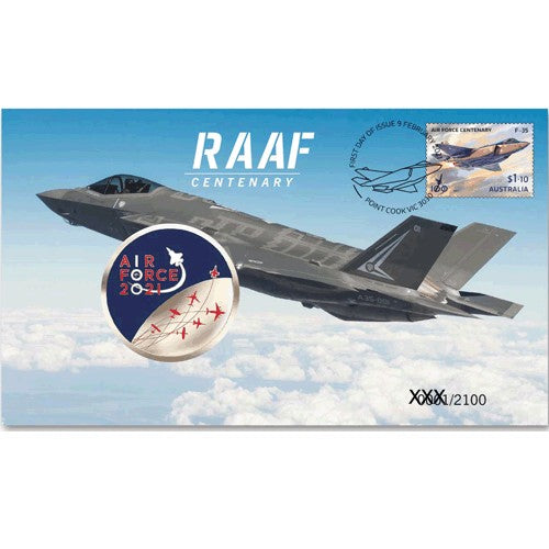 2021 RAAF Centenary of the Royal Australian Air Force Medallion & Stamp Cover PNC