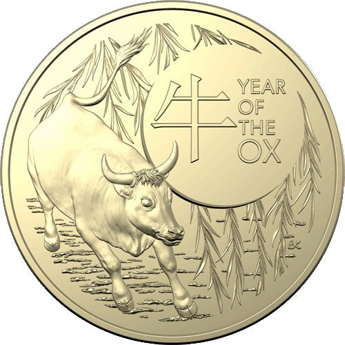 2021 $1 Year of the Ox Al/Br Uncirculated Two Coin Set