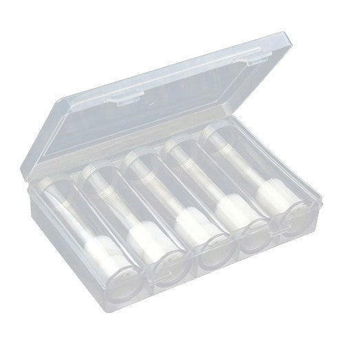 Coin Mint Roll Storage Tubes x 5 with Storage Box