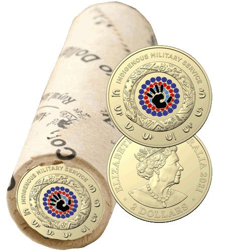 2021 $2 Indigenous Service  Al/Br Coloured Circulating Coin Mint Roll