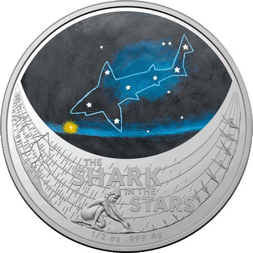 2021 $1 Star Dreaming - Beizam - The Shark in the Stars Coloured 1/2oz Fine Silver Uncirculated Coin