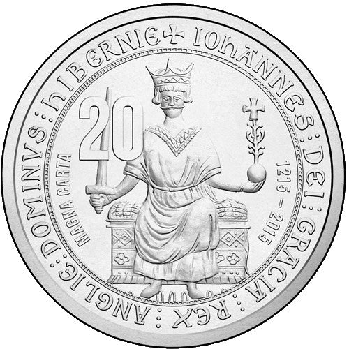 2015 20c 800th Anniversary of the Magna Carta Unc Coin in Card