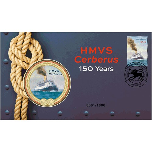 2021 HMVS Cerberus 150 Years Medallion & Stamp Cover PNC