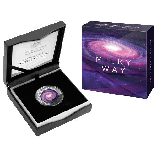 2021 $5 The Earth and Beyond - The Milky Way Coloured Fine Silver Proof Domed Coin