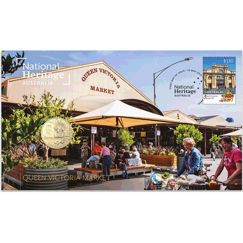 2021 $1 National Heritage Australia - Queen Victoria Market Coin & Stamp Cover PNC