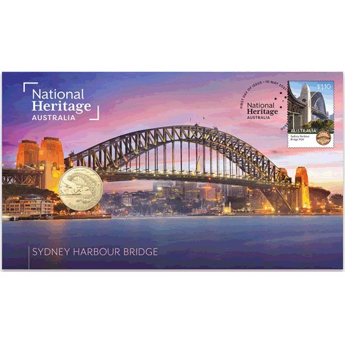 2021 $1 National Heritage Australia - Sydney Harbour Bridge Coin & Stamp Cover PNC