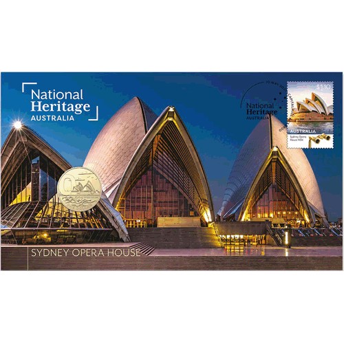 2021 $1 National Heritage Australia - Sydney Opera House Coin & Stamp Cover PNC