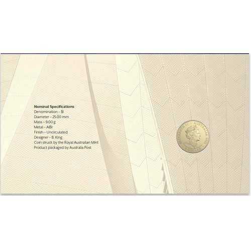 2021 $1 National Heritage Australia - Sydney Opera House Coin & Stamp Cover PNC