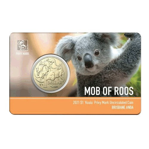 2021 $1 ANDA Brisbane Money Expo Mob of Roos Koala Privymark Unc Coin