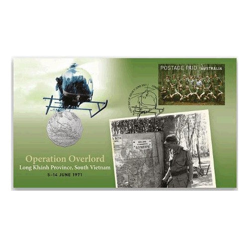 2021 50c Operation Overlord - Long Khanh Province South Vietnam Coin & Stamp Cover PNC