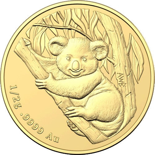 2021 $2 Mini Koala 1/2gm Gold Frosted Uncirculated Coin in Presentation Capsule