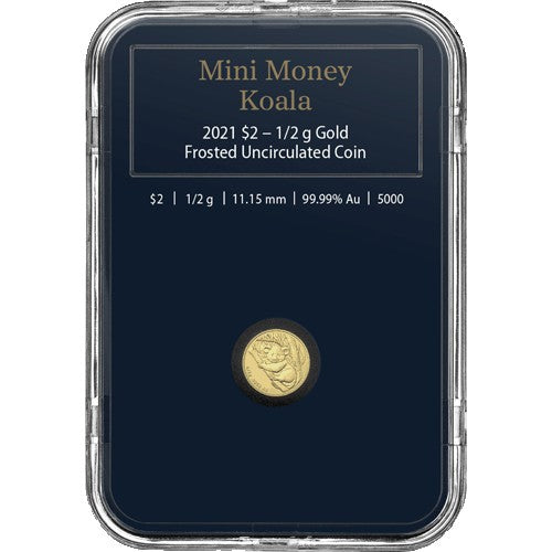 2021 $2 Mini Koala 1/2gm Gold Frosted Uncirculated Coin in Presentation Capsule