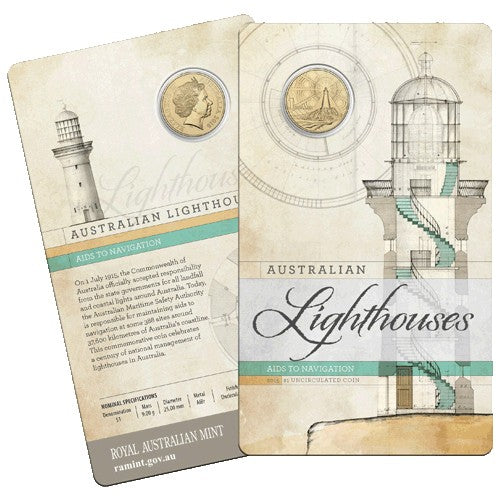 2015 $1 Australian Lighthouses Aids to Navigation Unc Coin in Card