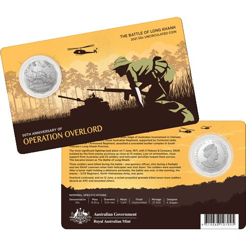 2016 $5 50th Anniversary of The Battle of Long Tan Uncirculated Coin