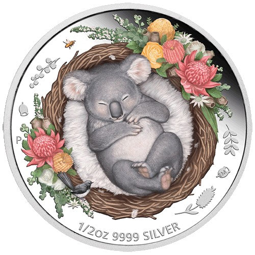2021 50c Dreaming Down Under - Koala 1/2oz Silver Proof Coloured Coin