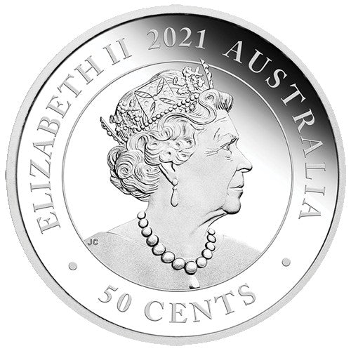 2021 50c Dreaming Down Under - Dingo 1/2oz Silver Proof Coloured Coin