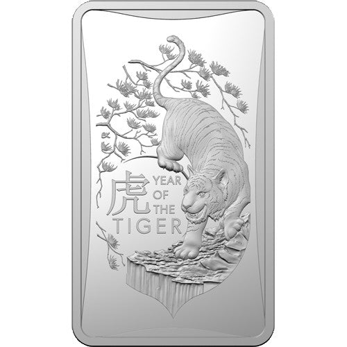 2022 $1 Year of the Tiger 1/2oz Silver Frosted Ingot