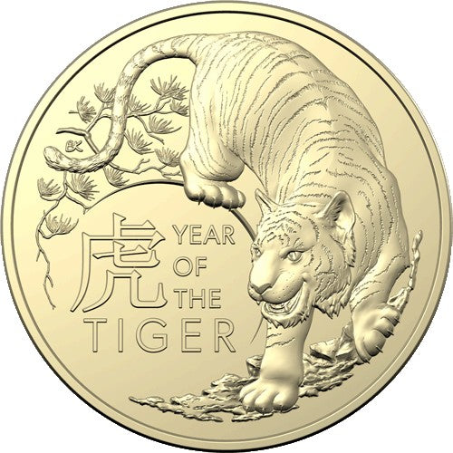 2022 $1 Year of the Tiger Al/Br Uncirculated Two Coin Set