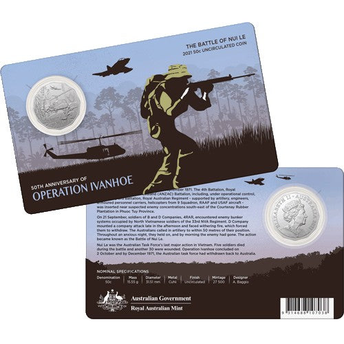 2021 50c 50th Anniversary of the Battle of Nui Le Uncirculated Coin