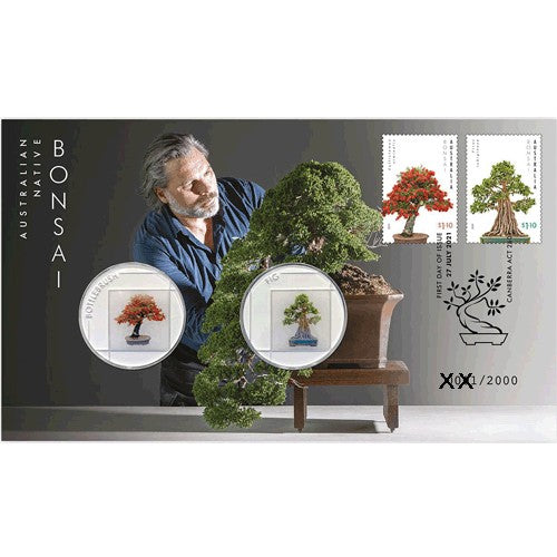 2021 Australia Native Bonsai 2Medallion & Stamp Cover PNC